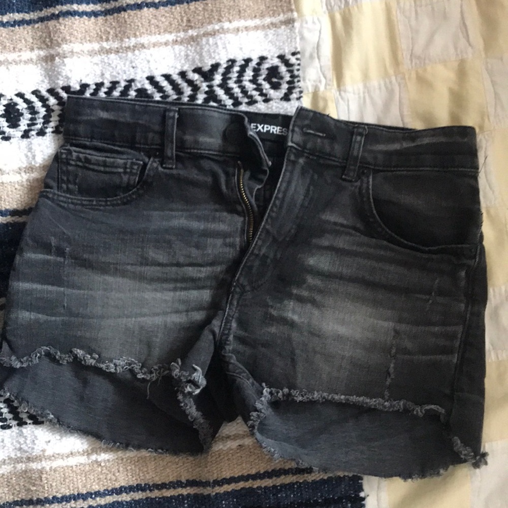 Black High Rise Shorts from Express.